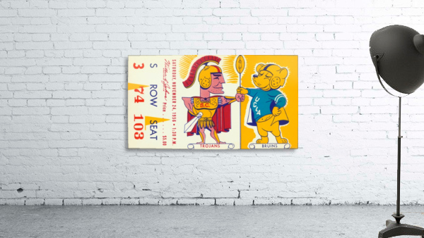 1956 USC vs. UCLA Football Ticket Canvas Wall Preview
