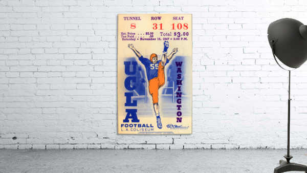 1947 Washington Huskies at UCLA Bruins Ticket Art Wall Preview