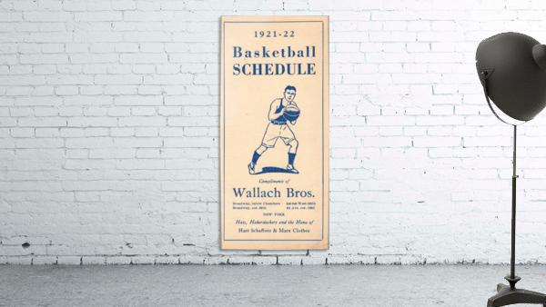 1921 Basketball Schedule Art  Wall Preview