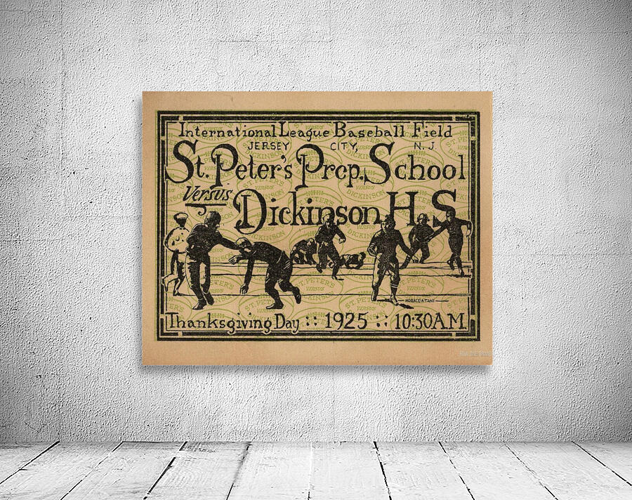 1925 St. Peters Prep Football Ticket Art Wall Preview