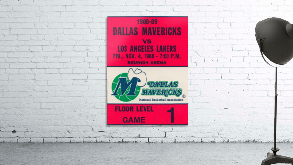 Dallas Mavericks Basketball Ticket Stub Wall Art Print_Sports Ticket Reproduction Wall Preview