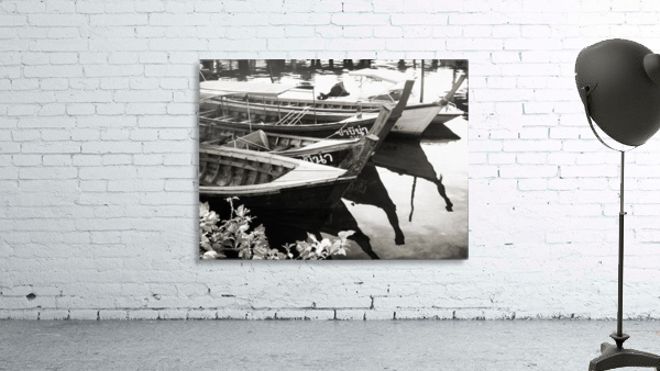 Thai Boats in Black and White by C  McGowen