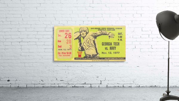 1977_College_Football_Navy vs. Georgia Tech_Memorial Stadium_Navy Ticket Art Wall Preview