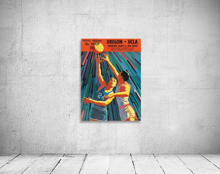 1970 UCLA Bruins Basketball Program Cover Art_Oregon vs. UCLA Bruins Poster Wall Preview