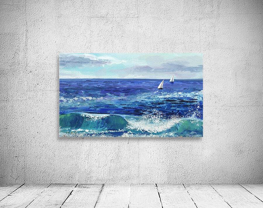 Two Boats In The Ocean Seascape Painting by Irina Sztukowski