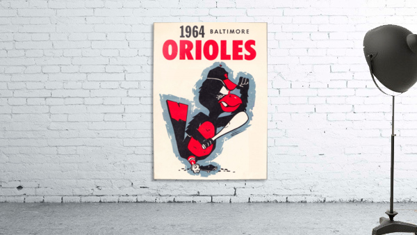 1964 baltimore orioles vintage baseball art poster Wall Preview