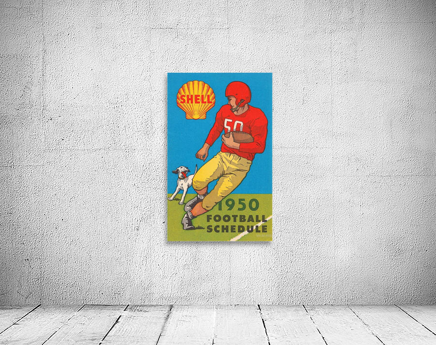 1950 shell oil football schedule poster Wall Preview