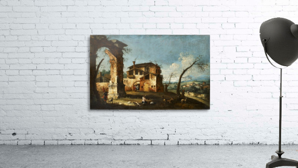Capriccio View with Ruins of an Arch and Farmhouses Wall Preview