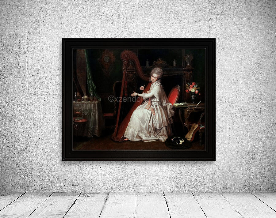 A Lady Playing on the Harp by Richard Cosway Old Masters Classical Art Reproduction Wall Preview