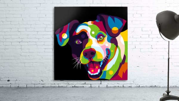 I Love Colorful Dog Portrait Pop Art by wpaprint Wall Art