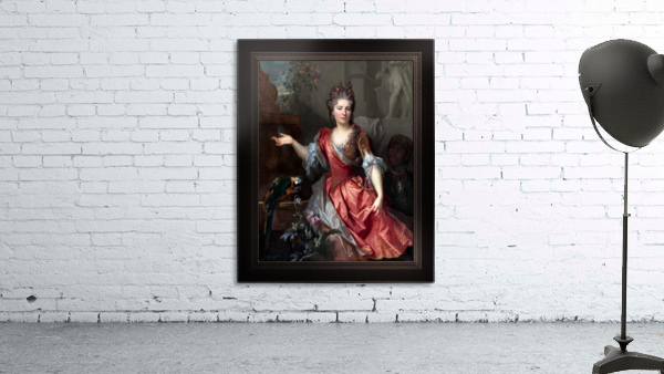 Portrait of a Woman and an Enslaved Servant by Nicolas De Largillerre Fine Art Old Masters Reproduction Wall Preview