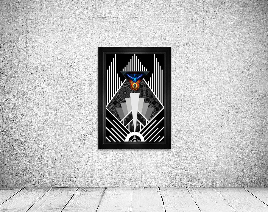 Wings Of Lightning Deco Mech Flare Fractal Abstract Art by Xzendor7 Wall Preview