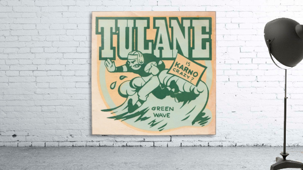 1940s tulane green wave art Wall Preview