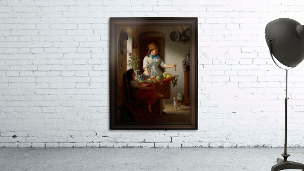 A Kitchen Idyll by Anton Ebert Old Masters Classical Fine Art Reproduction by xzendor7