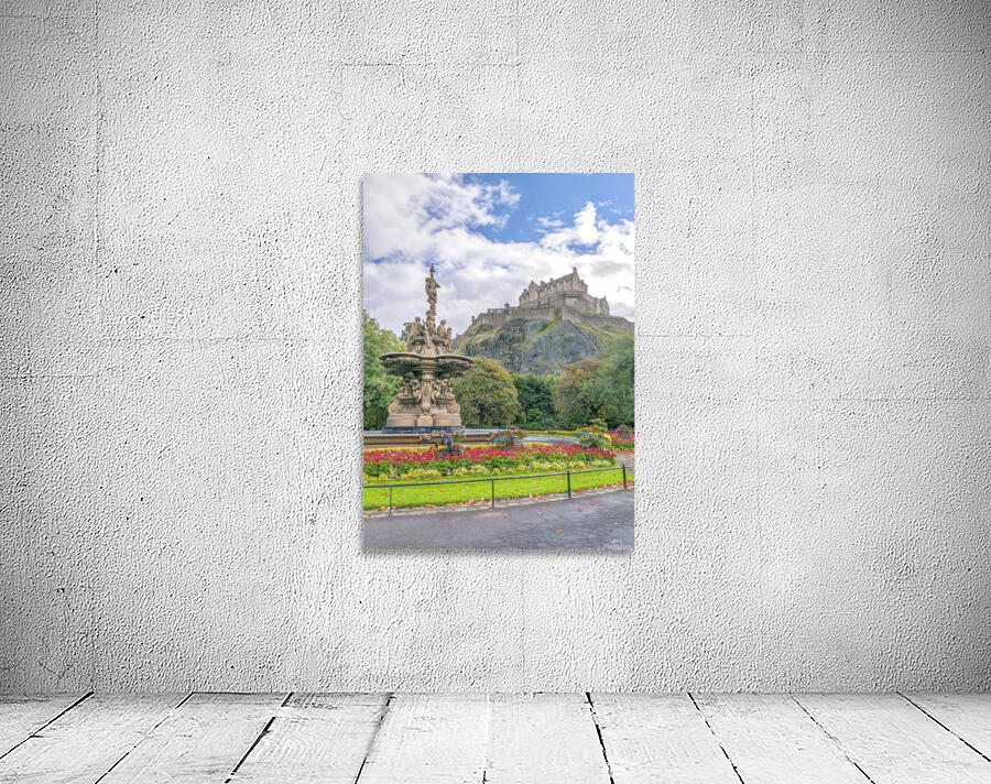 The Ross Fountain and Edinburgh Castle, Scotland Wall Preview