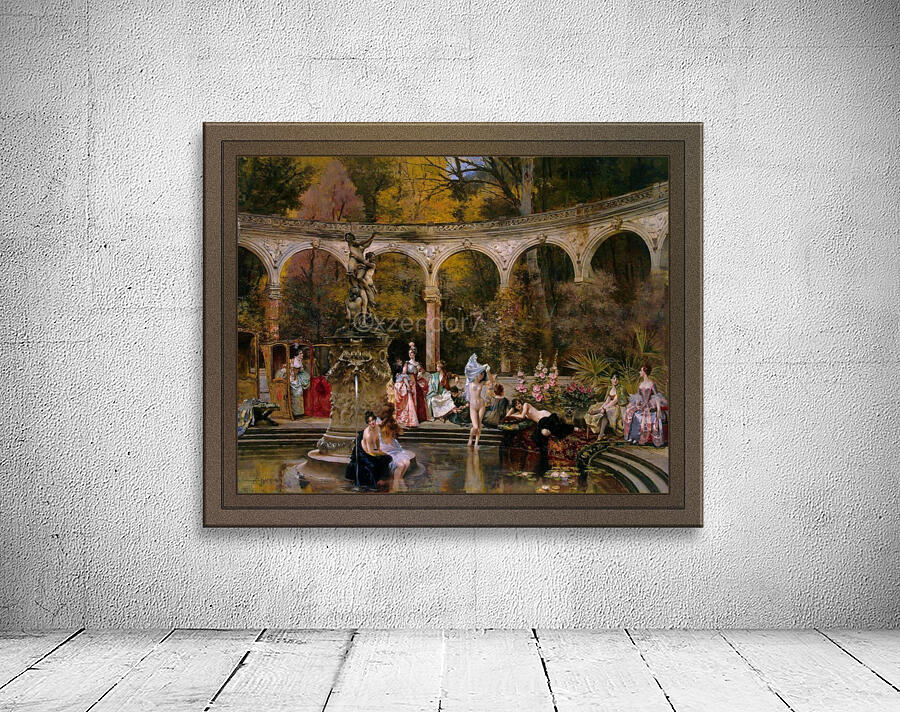 Bathing of Court Ladies in the 18th Century by Francois Flameng Old Masters Classical Fine Art Reproduction by xzendor7