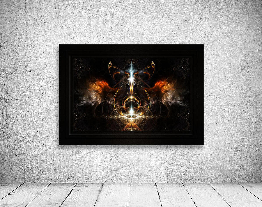 The Wings Of Fire Sci-Fi Fantasy Mystical Fractal Art Composition by Xzendor7 Wall Preview