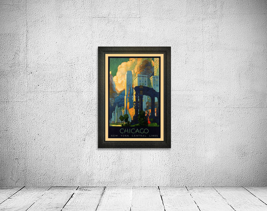Art Deco Chicago Vintage Travel Poster Wall Preview