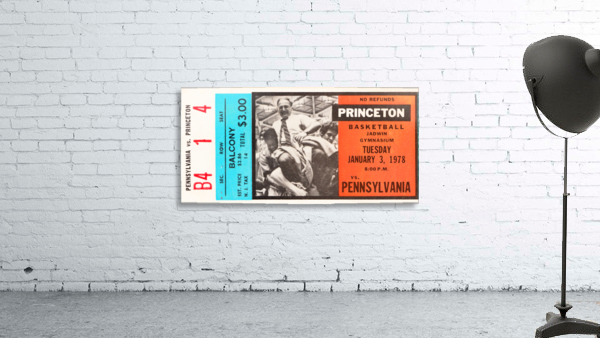 1978 Princeton Basketball Pete Carril Ticket Art Wall Preview