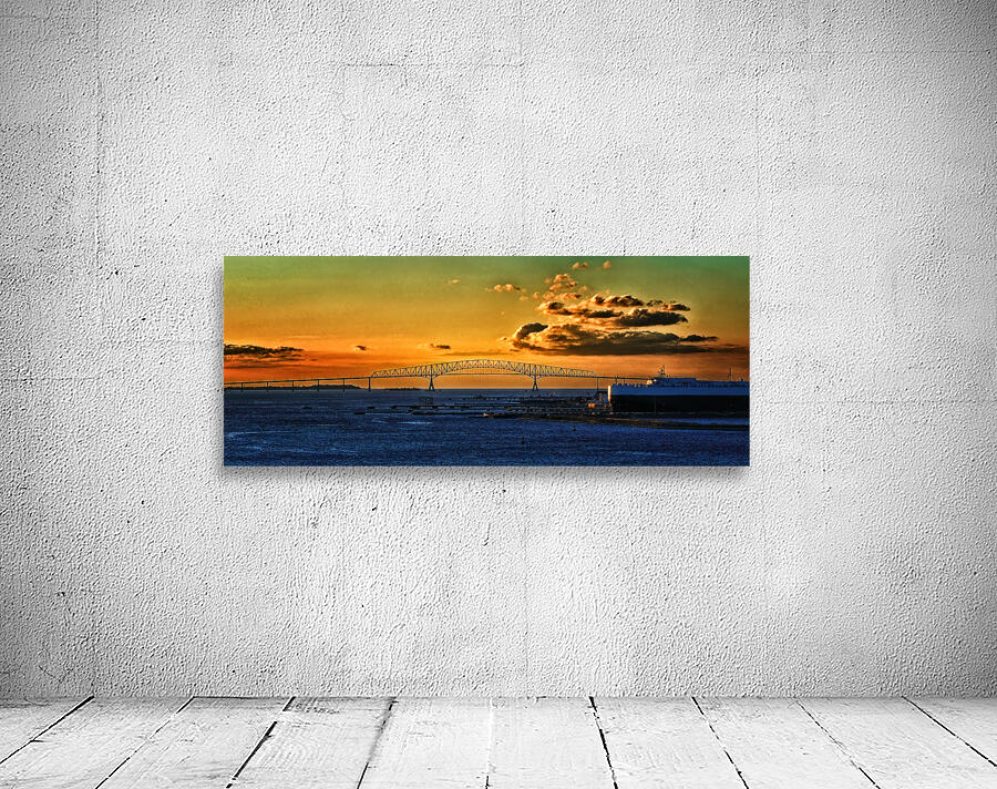 Francis Scott Key Bridge Sunrise Silhouette Wall Preview