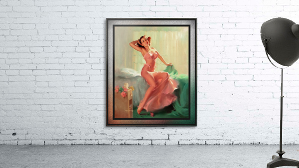 Pretty In Pink Pin-up Girl by Bill Medcalf Pin-Up Girl Vintage Artwork Wall Preview