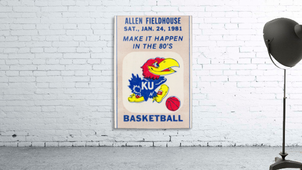 1981 Kansas Jayhawks Basketball Ticket Art Wall Preview