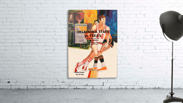 1970 Texas vs. Oklahoma State Basketball Poster Wall Preview