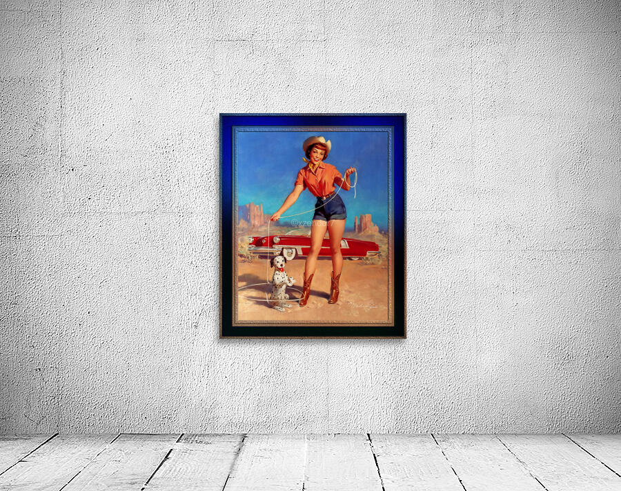 Cowgirl Pinup Girl Art by Bill Medcalf Vintage Art Wall Preview