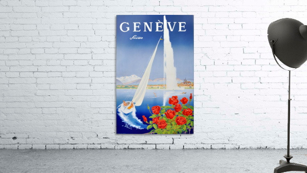 Original Vintage Poster For Geneva Switzerland by VINTAGE POSTER