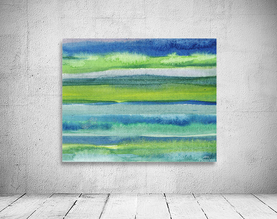 Ocean And Sea Beach Coastal Art Organic Watercolor Abstract Lines II by Irina Sztukowski