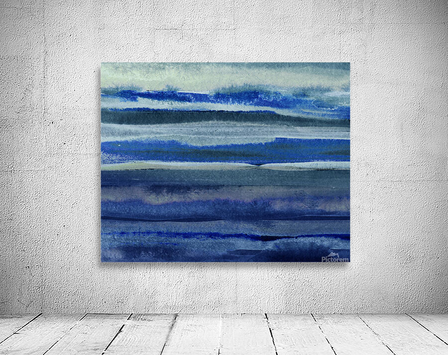 Ocean And Sea Beach Coastal Art Organic Watercolor Abstract Lines III by Irina Sztukowski