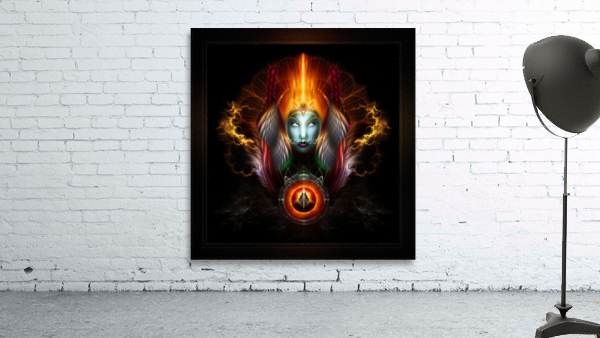 Riddian Queen Dynasty Of Power On Black Fractal Art Fantasy Portrait Wall Preview