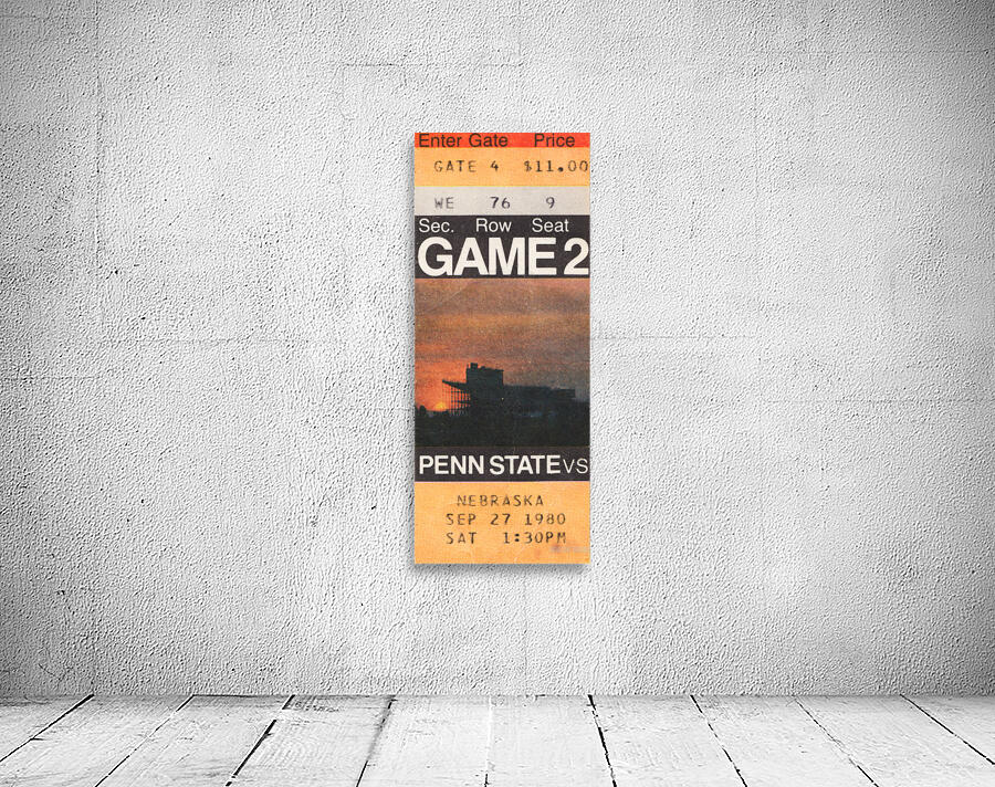 1980 Penn State vs. Nebraska Football Ticket Canvas Wall Preview
