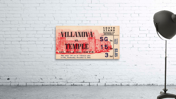 1941 Temple Owls vs. Villanova Wildcats Wall Preview