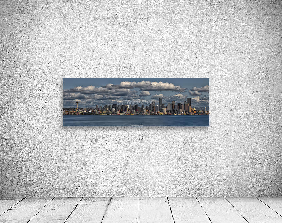 Elemerald Blue - Seattle Skyline Panorama Art by Jongas Photo