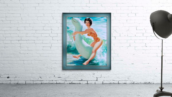Riding The Waves by Bill Medcalf Pin-Up Girl Vintage Artwork Wall Preview