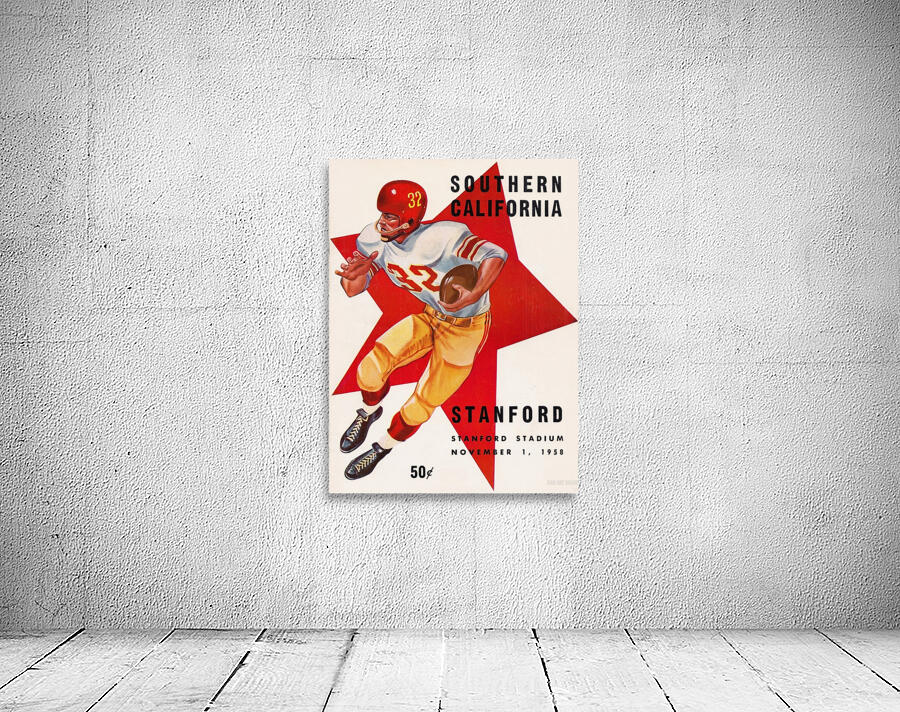 1958 Stanford vs. USC Football Program Cover Art Wall Preview