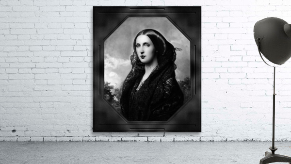 Portrait of Princess Maria Ilyinichna Golitsyna by Federico de Madraso y Kunz Black and White Xzendor7 Old Masters Art Reproductions Wall Preview