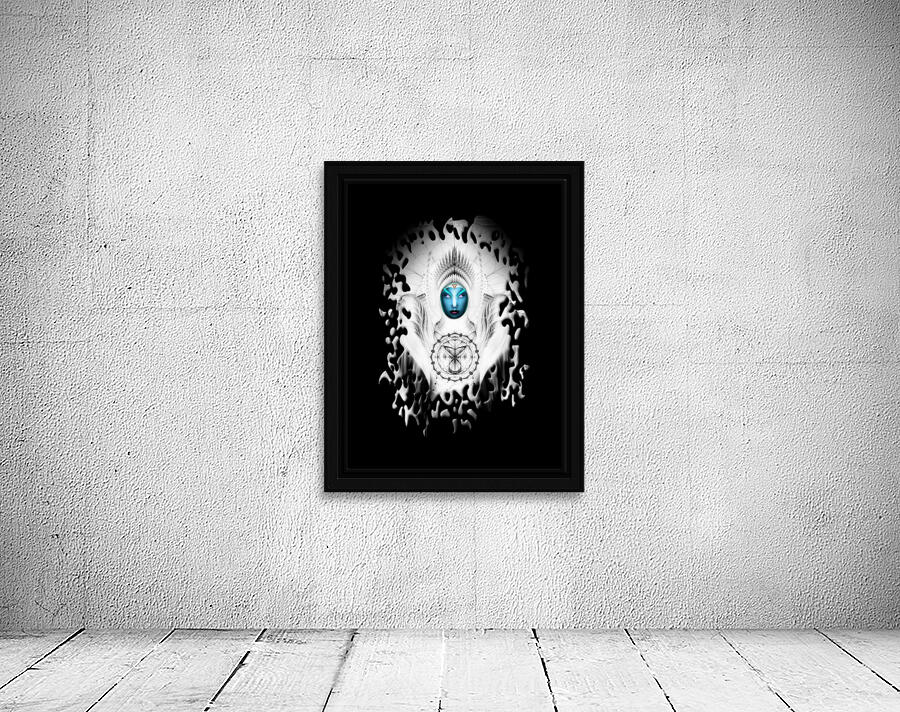 Riddian Queen Angel White GSplatter On Black Fractal Art Portrait Composition Wall Preview