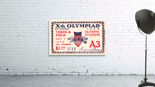 1932 Olympics Track Ticket Stub Wall Preview