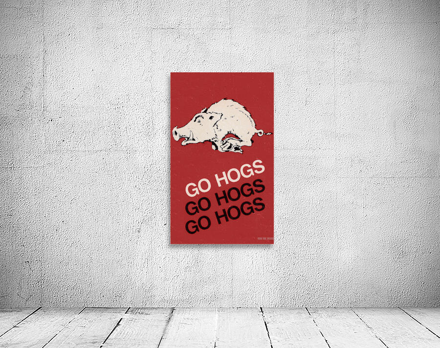 Retro Seventies Go Hogs Arkansas Razorback Art | Row 1 Wall Preview