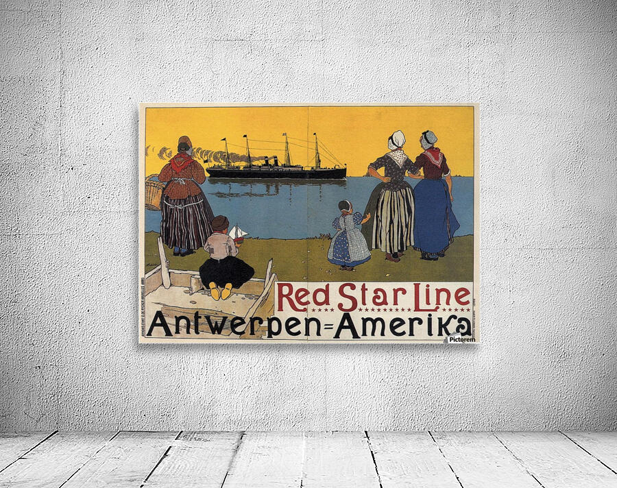Red Star Line by Henri Cassiers 1899 Vintage Travel Poster Belgium by VINTAGE POSTER