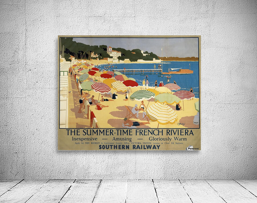 The Summertime French Riviera Southern Railway travel poster by VINTAGE POSTER