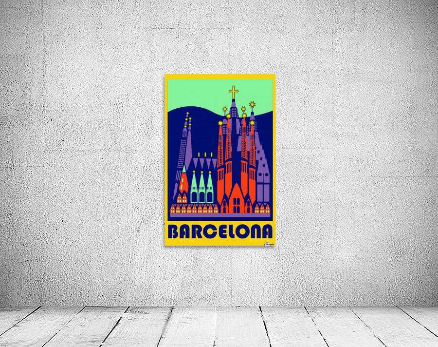 Barcelona travel poster by VINTAGE POSTER