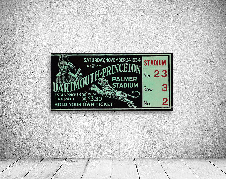 1934 Dartmouth vs. Princeton Ticket Art | Row 1 by Row One Brand