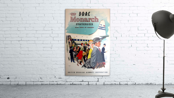 BOAC Monarch Stratocruiser New York - London Original Travel Advertising Poster by VINTAGE POSTER