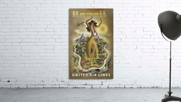 United Air Lines Hawaii Classic Travel Poster by VINTAGE POSTER