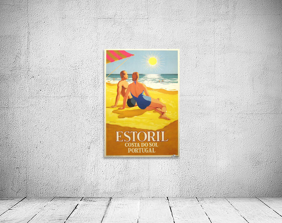 Portugal beach travel poster by VINTAGE POSTER