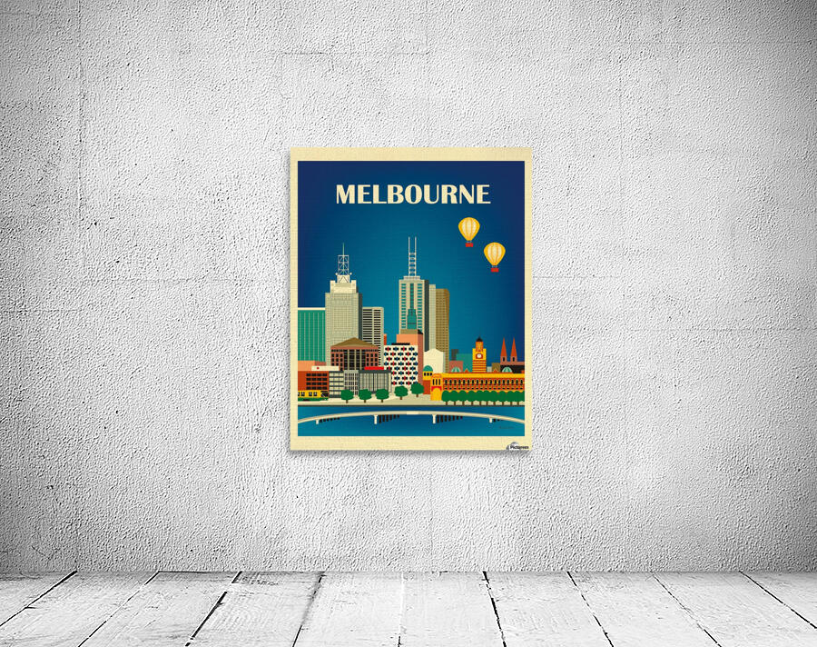 Melbourne Skyline Travel Poster by VINTAGE POSTER
