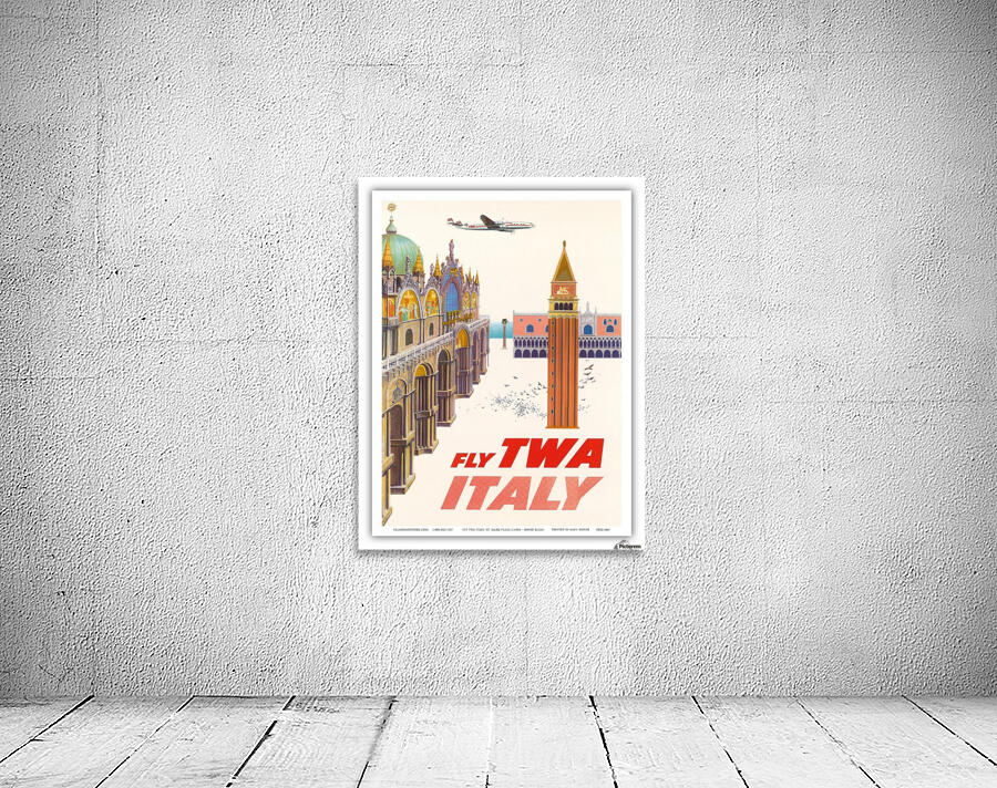 Fly TWA Italy Piazza San Marco travel poster Wall Preview